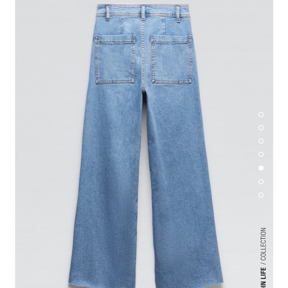Zara Marine Straight Jeans in Blue. Size 4